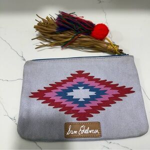 Sam Edelman Gray Clutch with Colorful Aztec Design